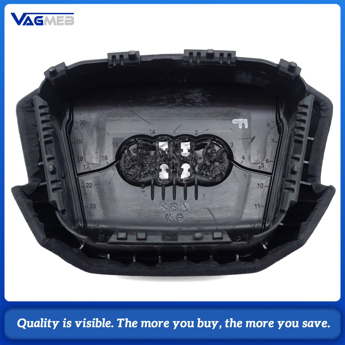 Steering wheel airbag cover multifunction steering wheel For Audi RS3 2015 Red stitching