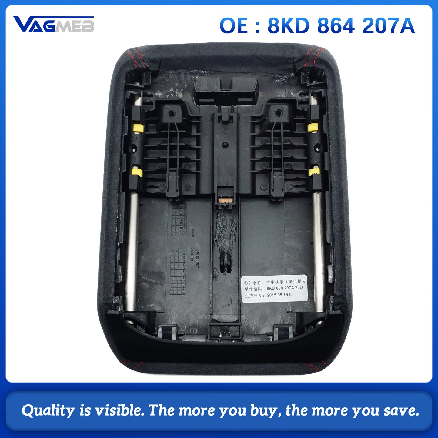 For Audi A4 B8 2009-2016 Make of Alcantara Wrap Car Interior Armrest Storage Box Cover Panel Trim Tuning Accessories 8KD 864 207 A