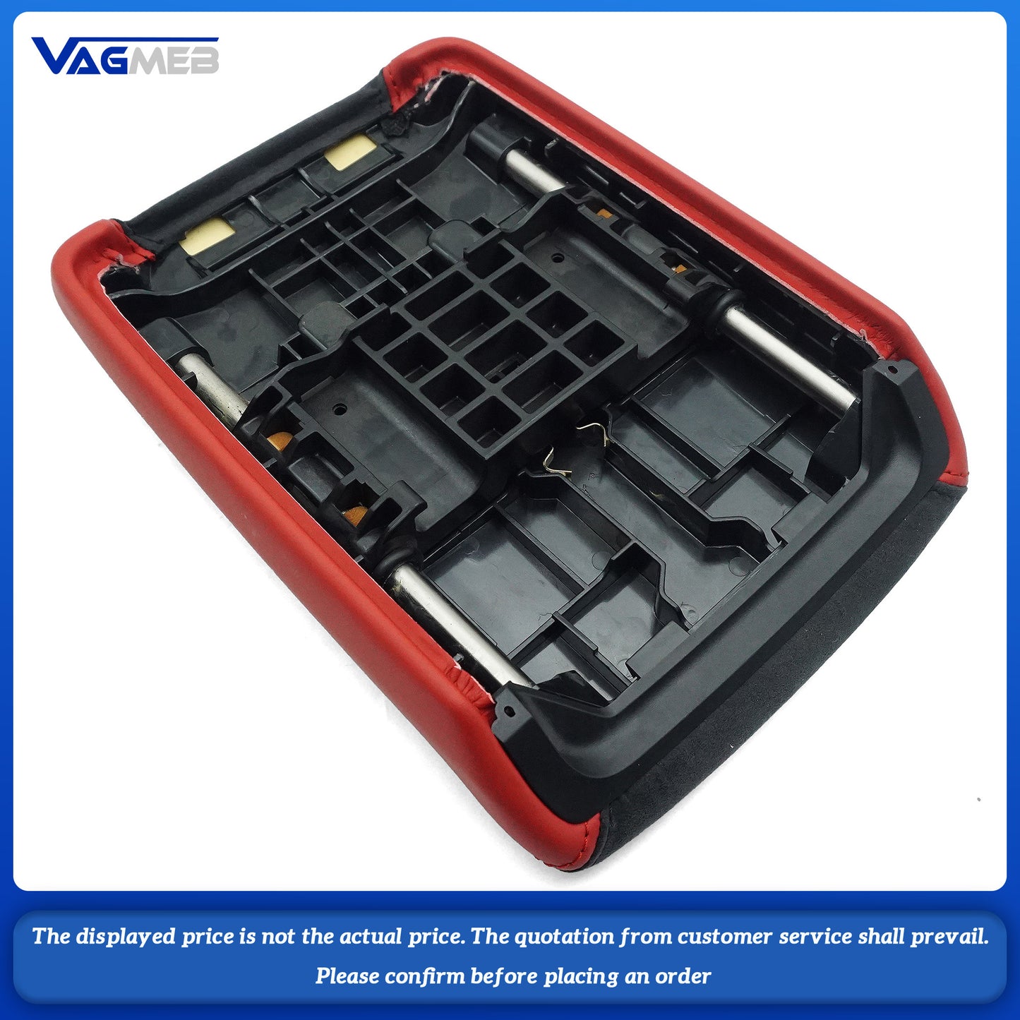 Car Armrest Box Leather Protective Cover For Audi A4 B9 Central Control Armrest Decoration Auto Accessories RS LOGO