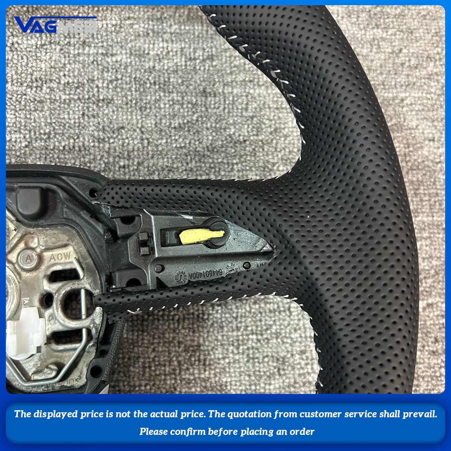 For Audi Q3 Multifunctional Perforated Leather Flat Bottomed Sports RSS Logo Steering Wheel Base Assembly
