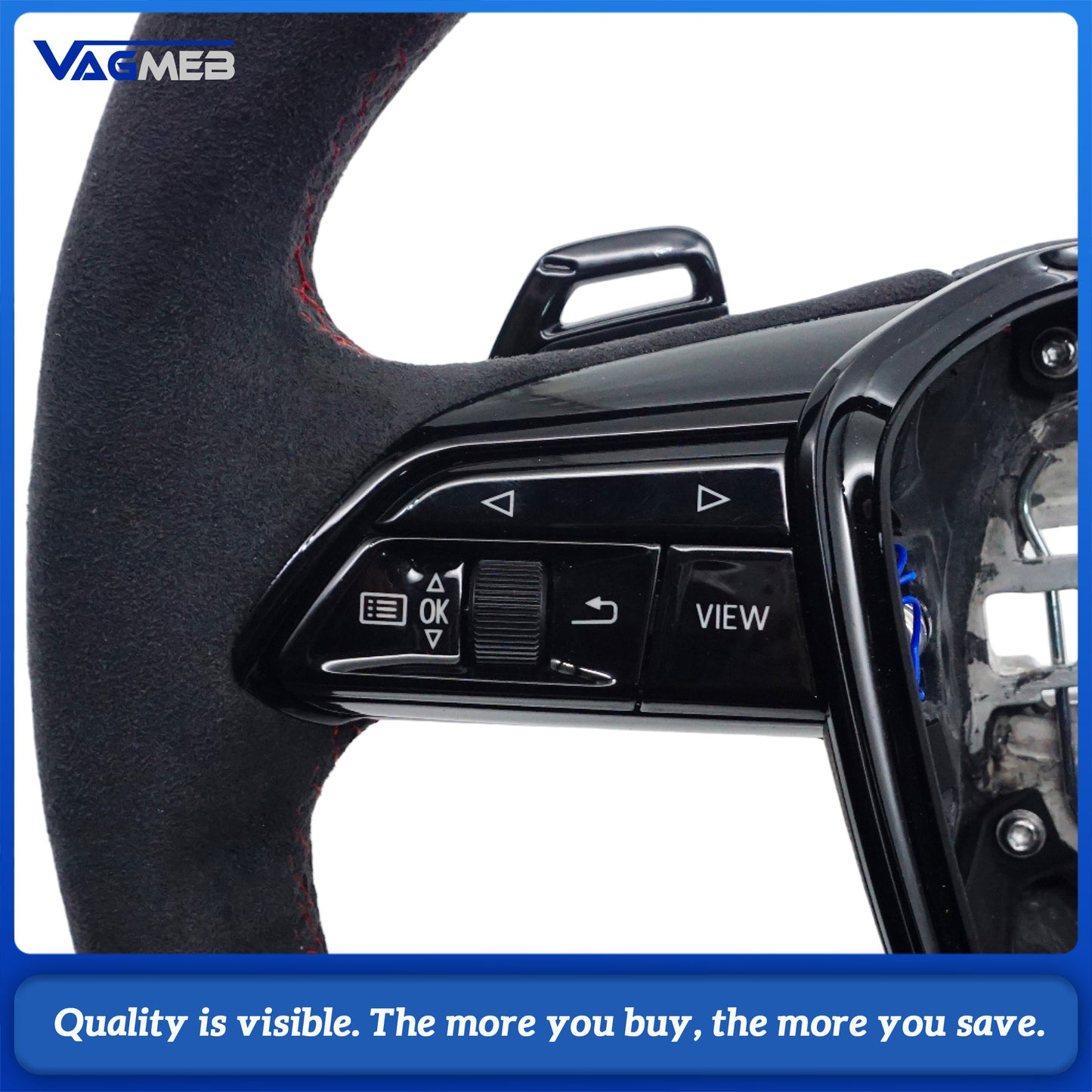 A is suitable for Audi A6 C8 A7 matte carbon fiber Alcantara multifunctional steering wheel with heating, Car Accessories