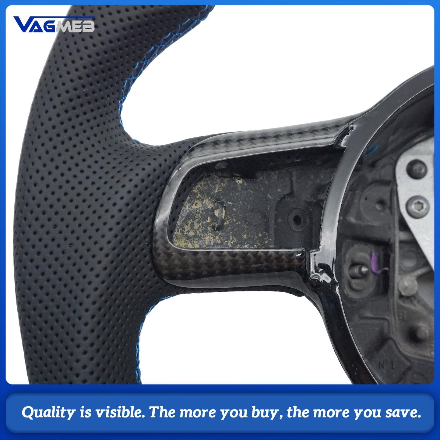Custom Steering Wheel For Audi R8V10 Perforated Steering Wheel Flat Bottom Steering Wheel Carbon Fiber