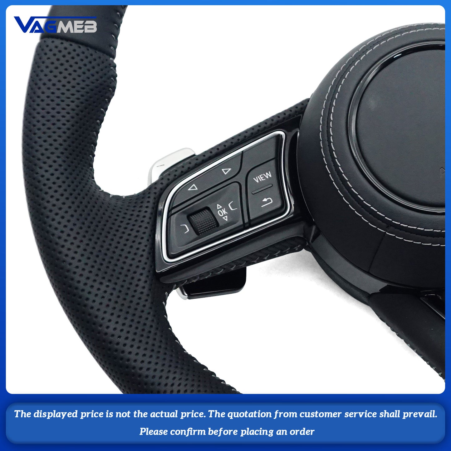 For Audi A1,A3, A4, A5, A6, A7, A8, Q3 and Q5,Q7, Q8, S6 and S7, S8 and R8, TT leather,  With heating function steering wheel