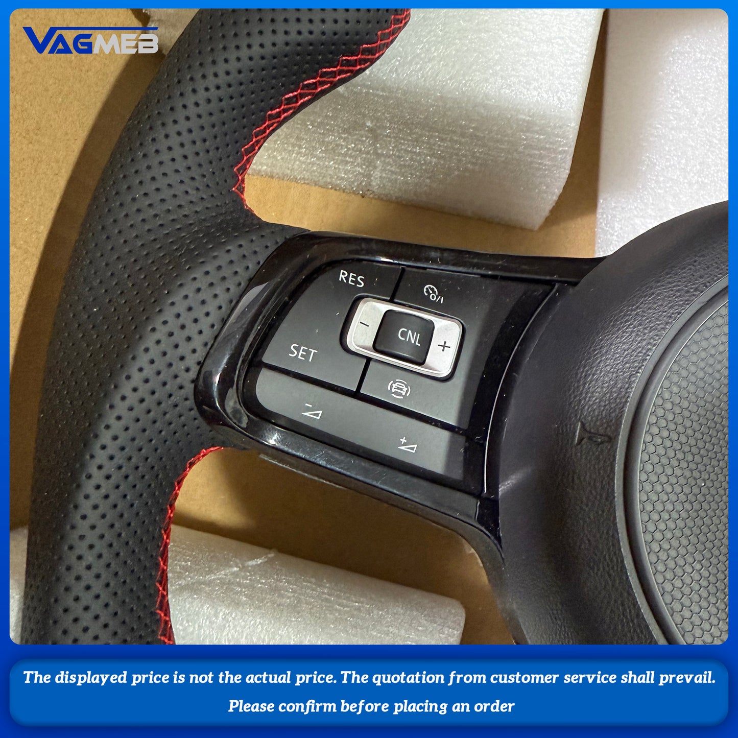 Glossy Carbon Fibre Leather Steering Wheel for VW Polo Golf 6 7 7.5 8 R GTI Passat B6 B7 CCMK6 Mk7 Jetta