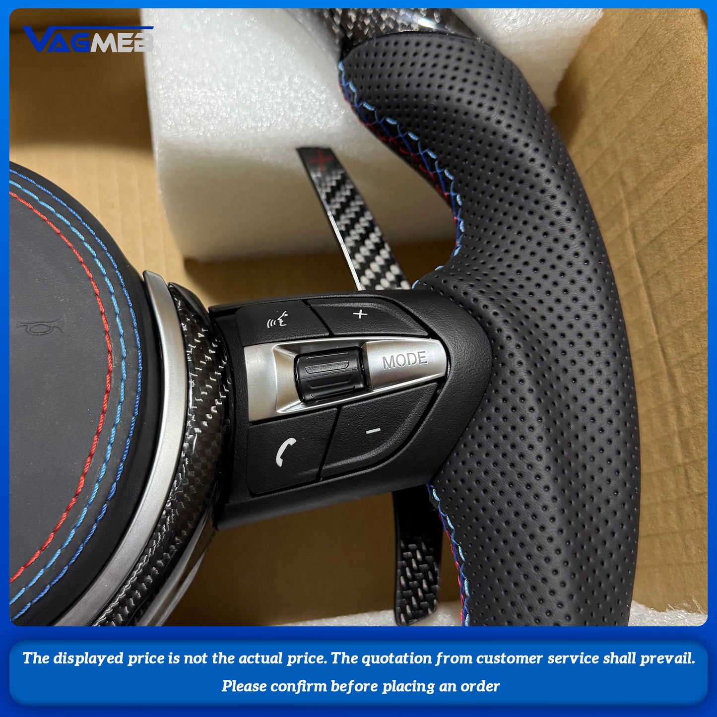 Carbon Fiber Steering Wheel For BMWM2 M3 M4 M5 M6 X5M X6M F80 F30 F10 LED Car Steering Wheel