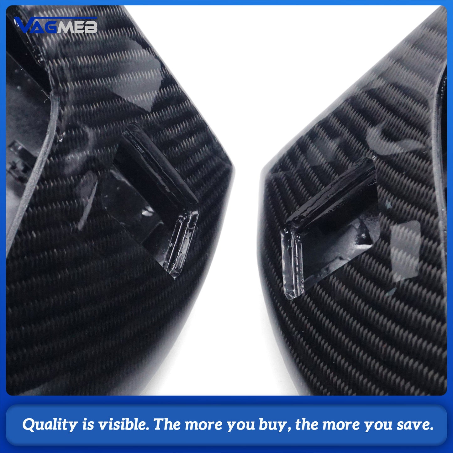 For Audi A6C8 Side Door Carbon Fiber Look Rearview Case Car Accessories