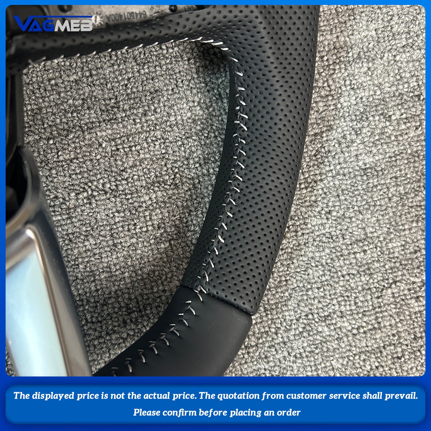 For Audi Q3 Multifunctional Perforated Leather Flat Bottomed Sports RSS Logo Steering Wheel Base Assembly