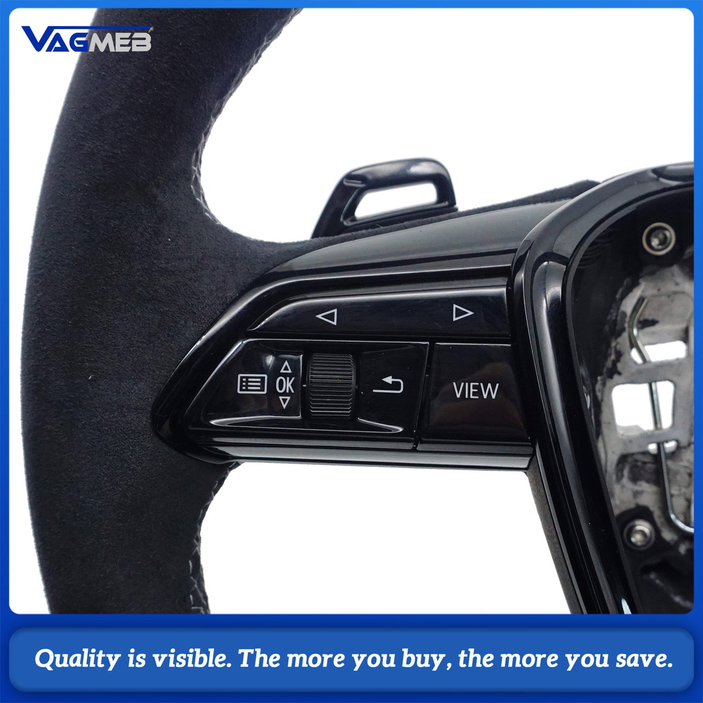 Heated steering wheel For Audi A6 C8 gray stitching multifunctional steering wheel, Car Accessories