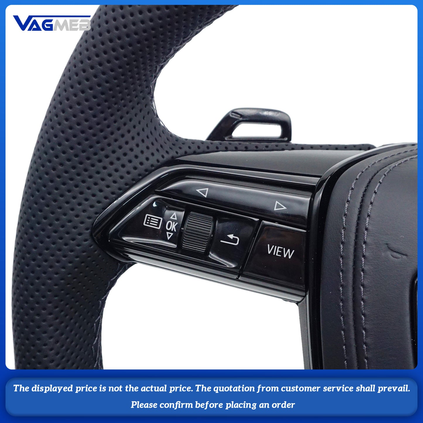 With Heating For Audi A6 A7 A8L Modified C8 Leather Perforated Steering Wheel Sports Steering Wheel Campaign Accessories