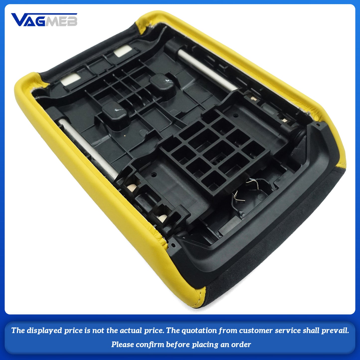 Car Armrest Box Leather Protective Cover For Audi A4 B9 Central Control Armrest Decoration Auto Accessories RS LOGO