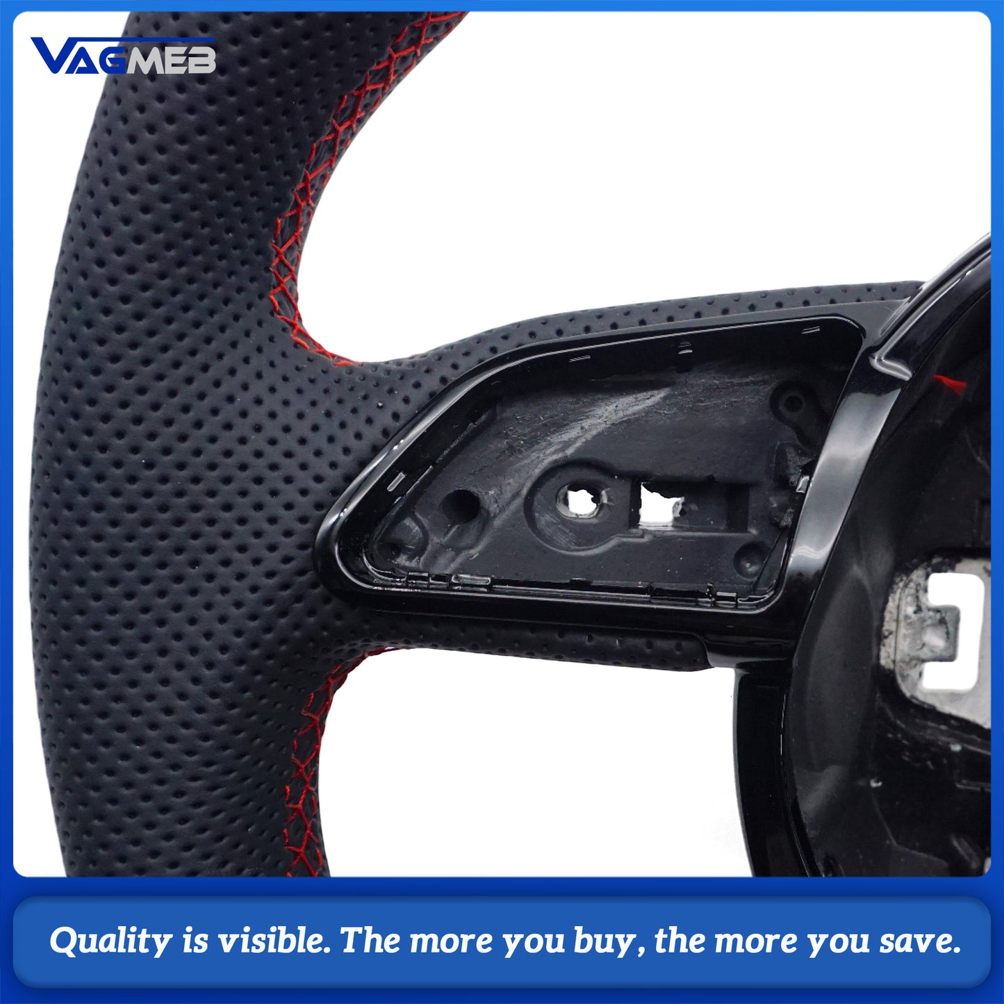Leather material sports style steering wheel For Audi A4 B8 steering wheel accessories, car accessories
