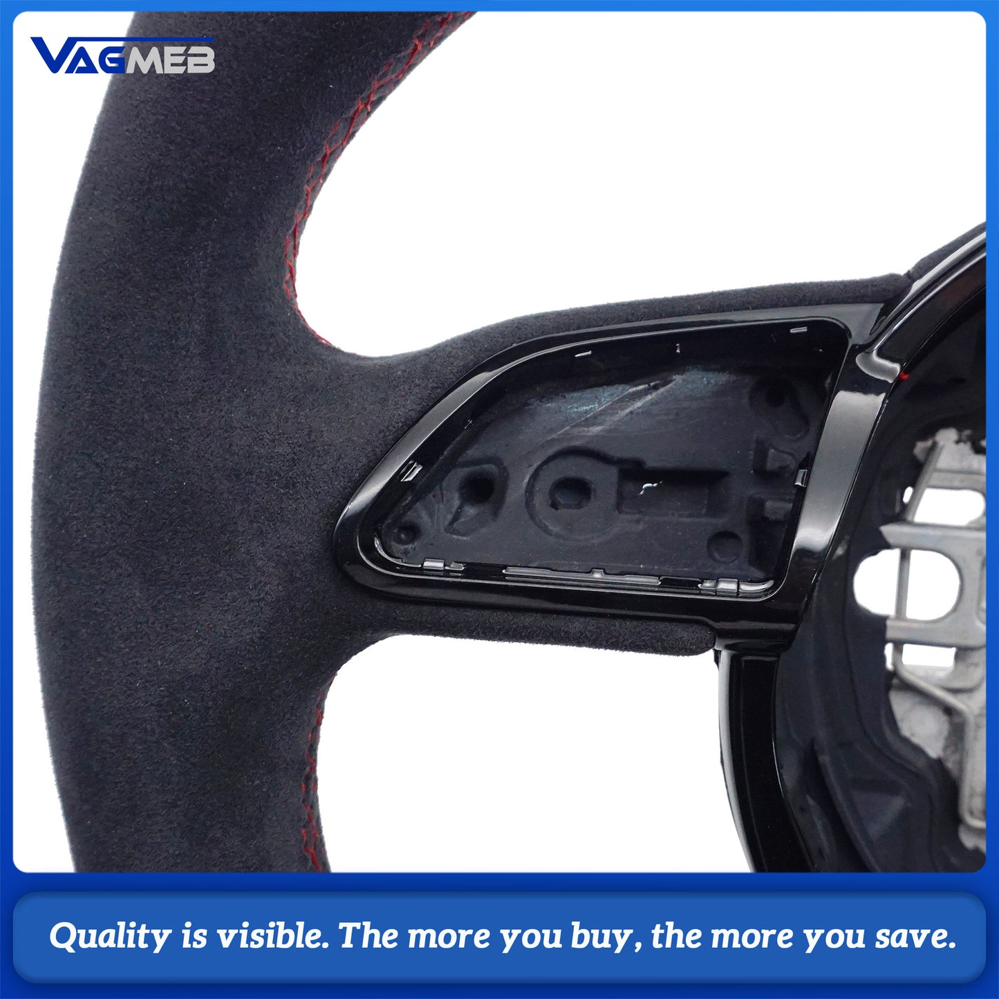 For Audi A6 C7 red striped steering wheel upgrade flat bottomed
