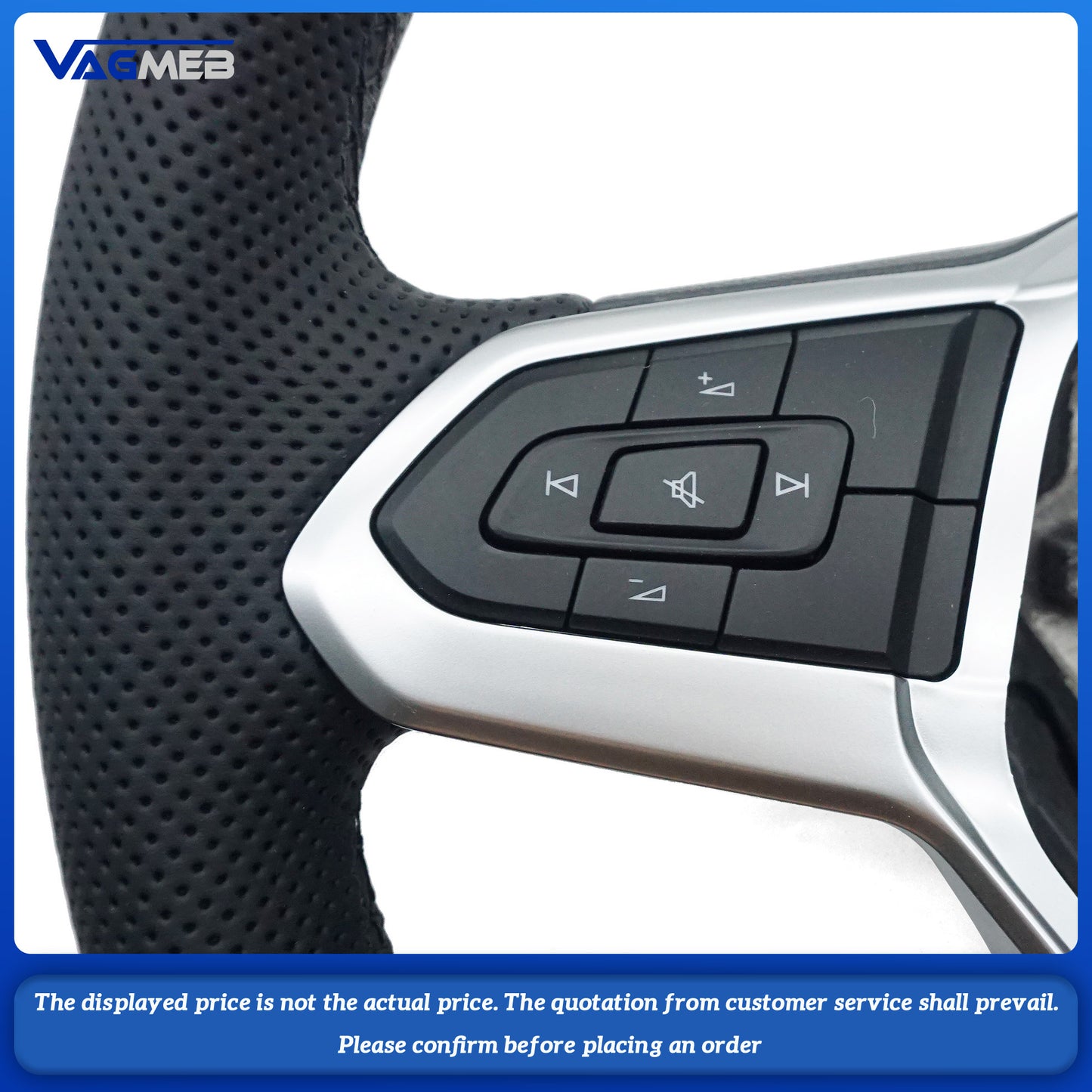 Leather Steering Wheel Multifunction Perforated VW T6.1 Multivan Bus Multifunction Steering Wheel