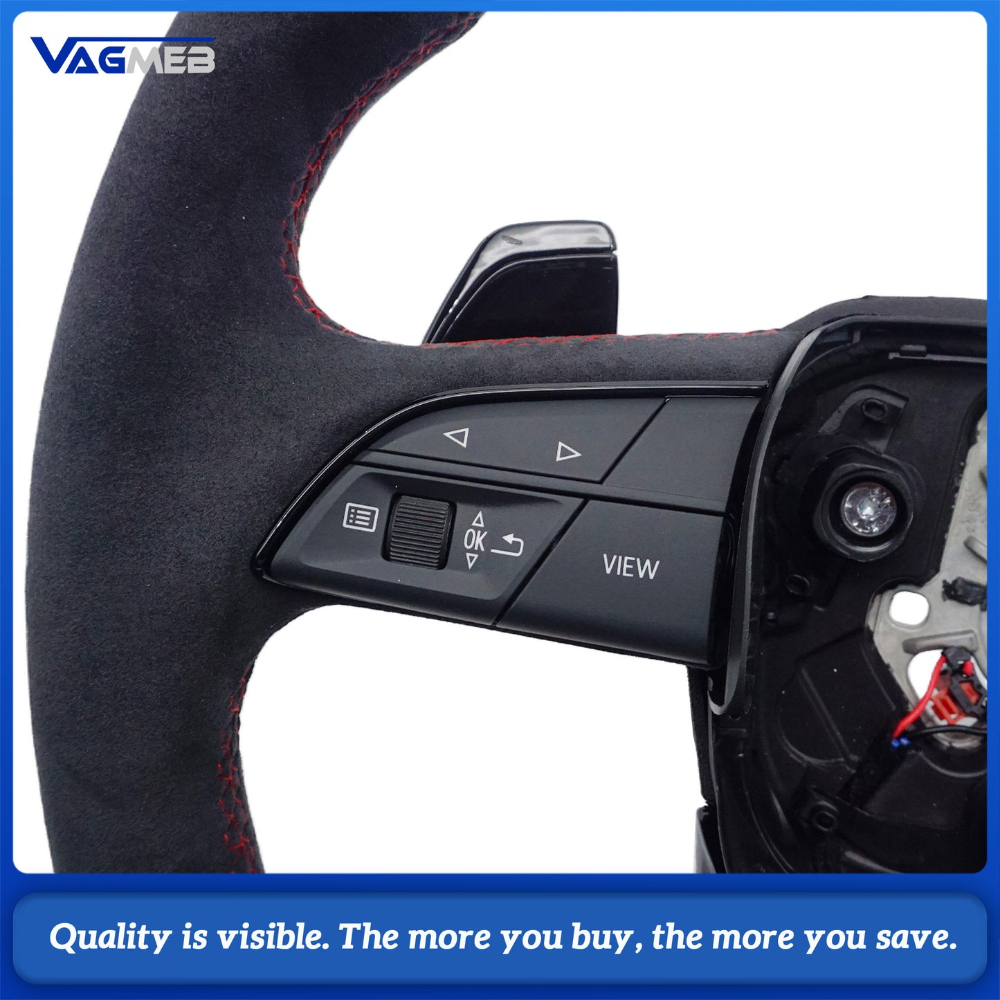 Upgraded all Alcantara material steering wheel with rfor Audi Q5 FY Q7 4M Q8 with paddle shifters button version With heating function