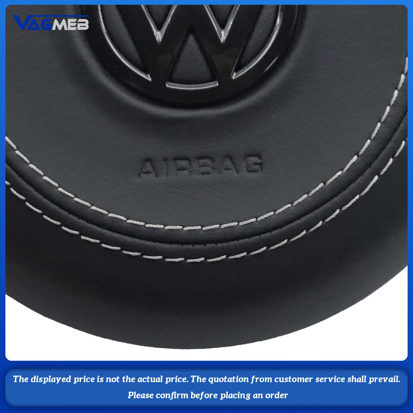 LED Steering wheel airbag cover multifunction Corrigan's line steering wheel For VW Golf MK7 Dermal white thread