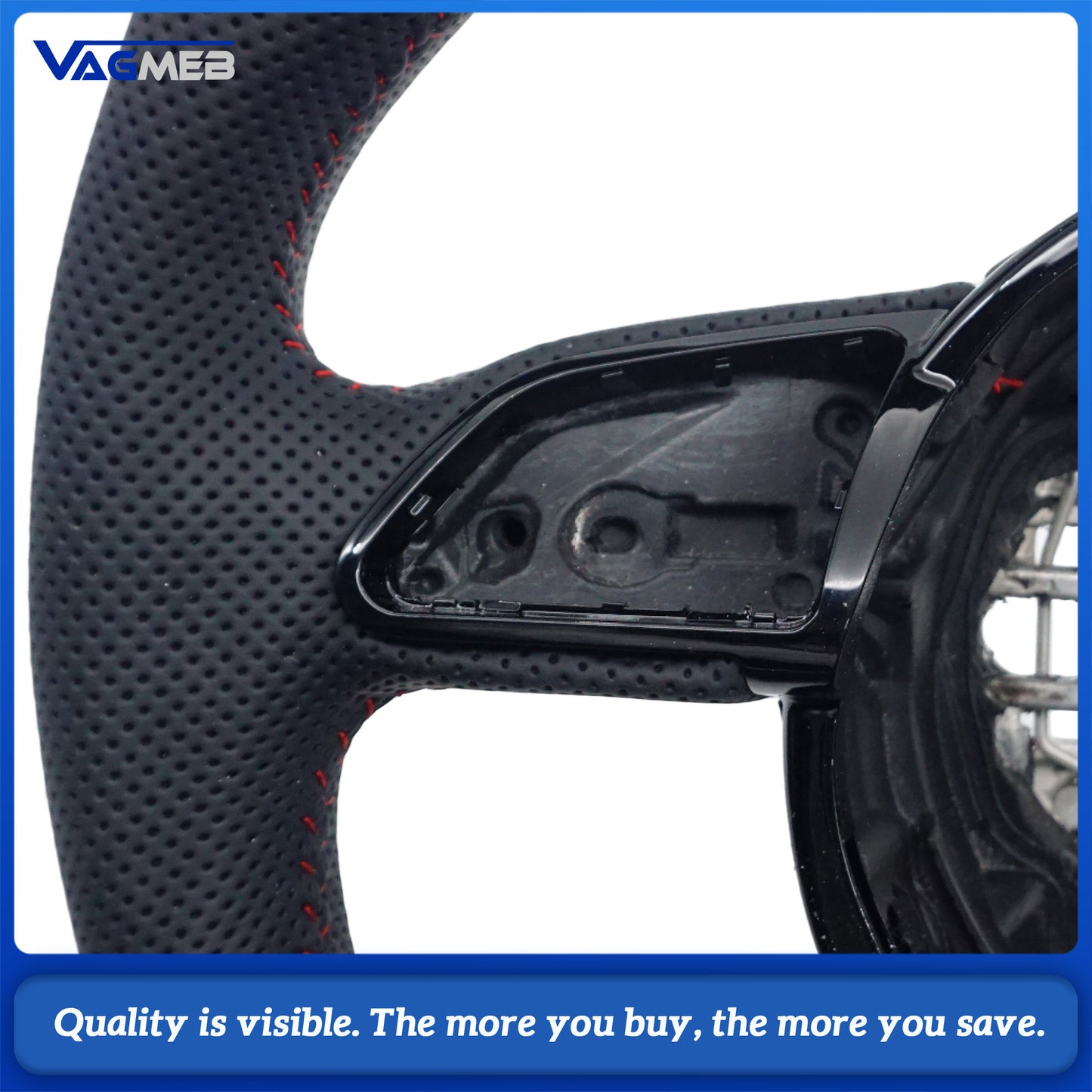 The leather sports flat bottom of the car steering wheel suitable for Audi A6 C7 car accessories