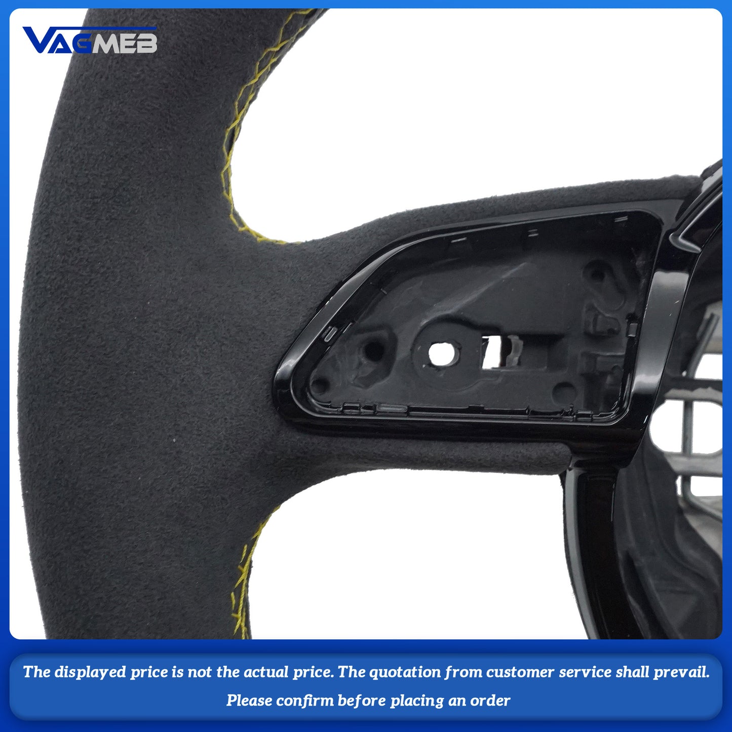 For Audi S logo A6 C7 yellow line steering wheel