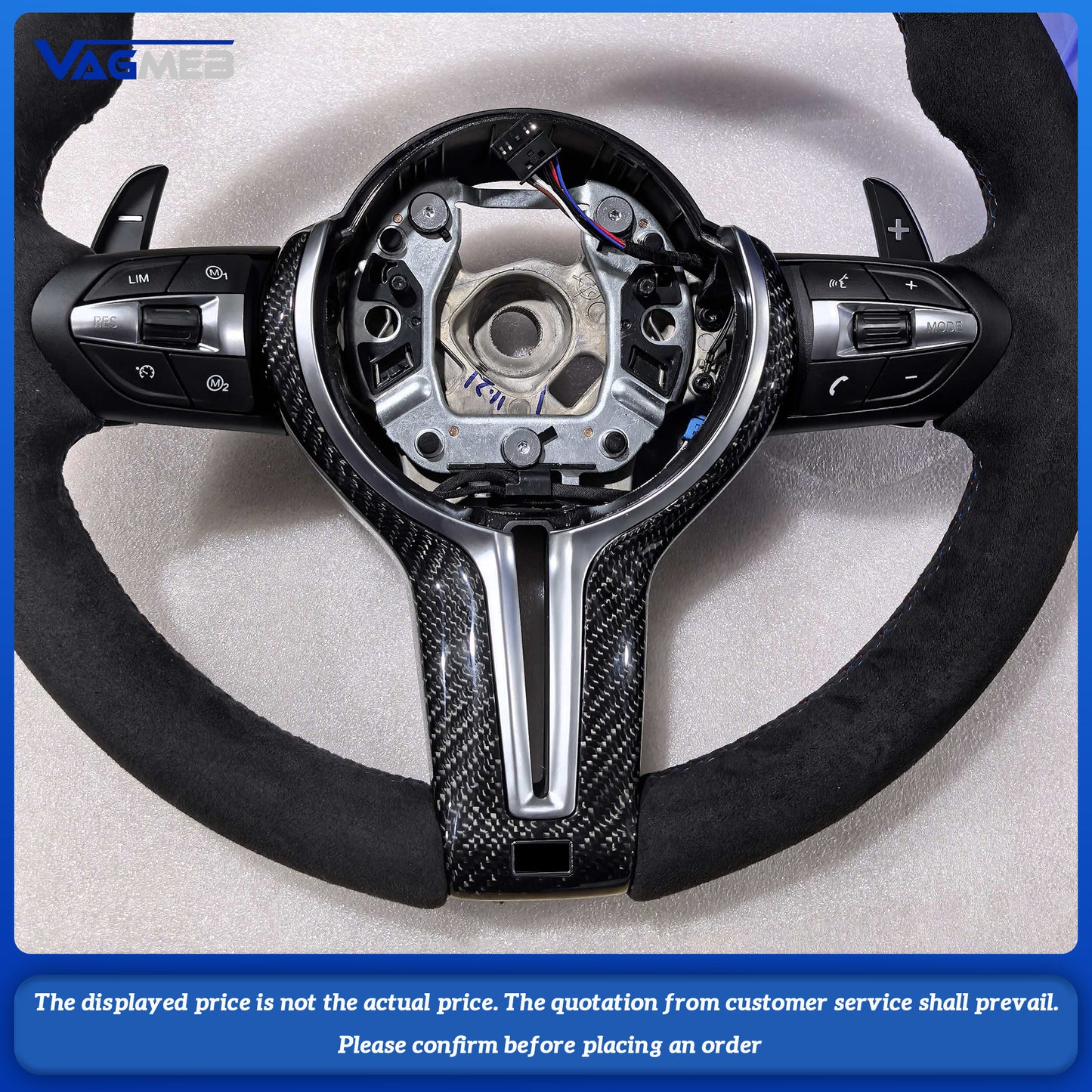 Alcantara leather multifunction steering wheel for BMW F30 F32 F10 F20 F07 F01 F90 E90 M3 M5 M logo sport steering wheel