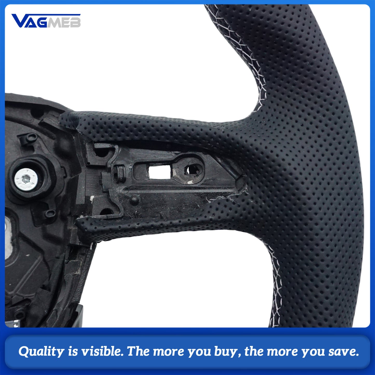 A Perforated leather Sports steering wheel for Audi Q5 FY Q7 4M Q8 S RS LOGO multifunctional steering wheel With Heated