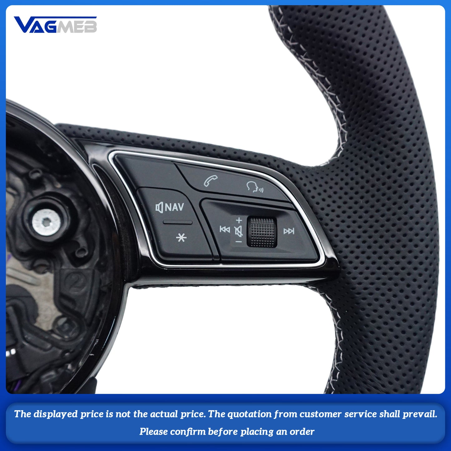 For Audi RS Logo A4B9 Steering Wheel Flat Bottom Steering Wheel Campaign Assembly Accessories