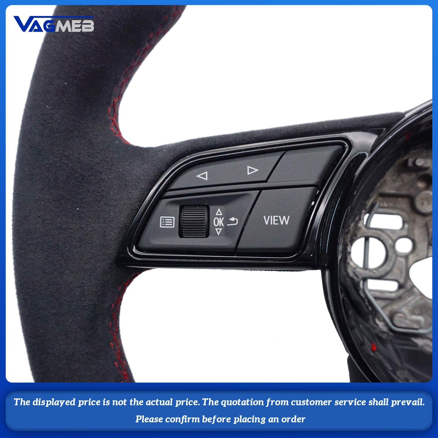 For Audi S RS Sline logo A3 8V A3 8Y custom all alcantara Steering wheel bare plate color can be customized