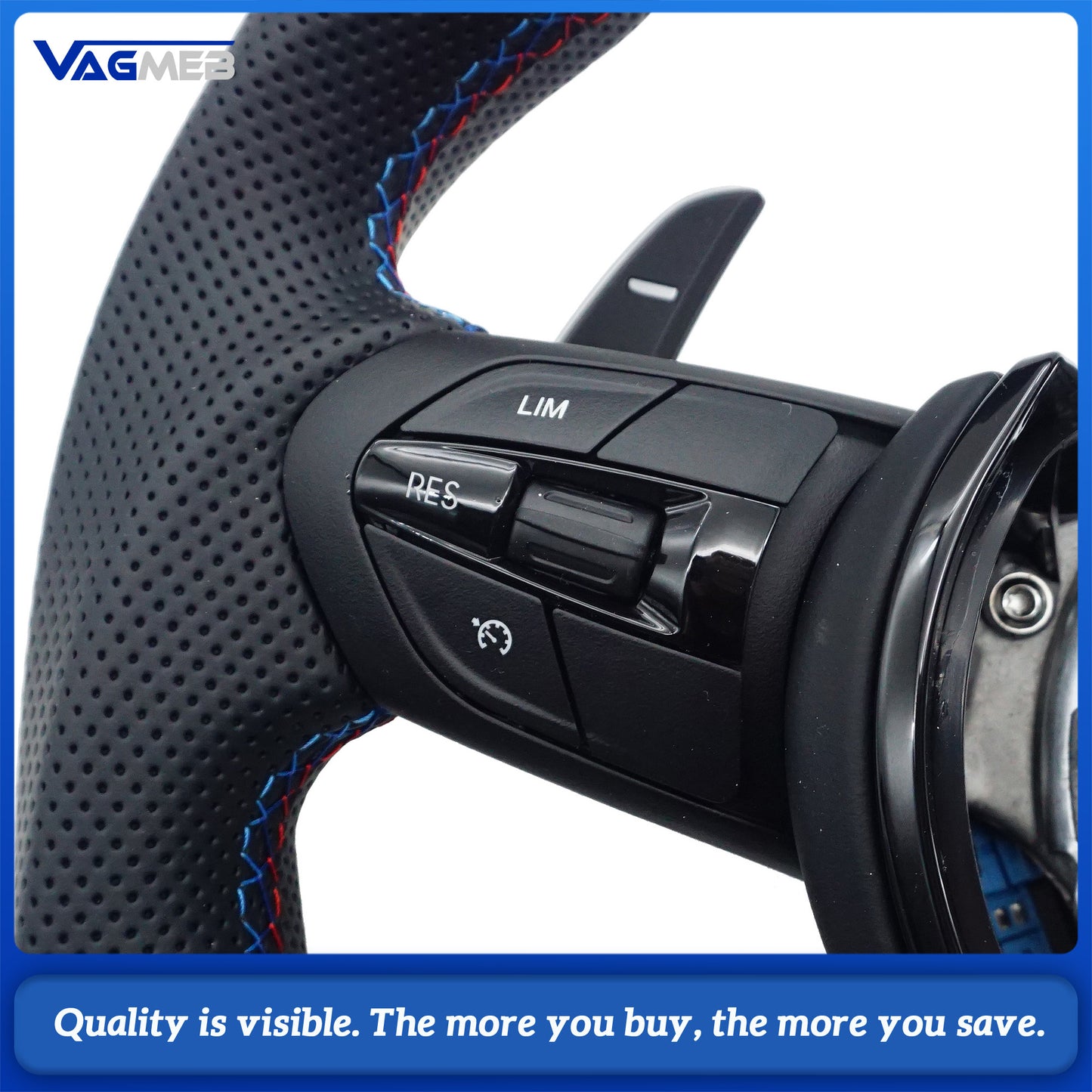 Half Perforated Leather For BMW M3 M5 F10 F11 F12 F13 F20 F21 F22 F25 F30 F31 F32 F33 F34 F36 M Logo Steering Wheel Assembly