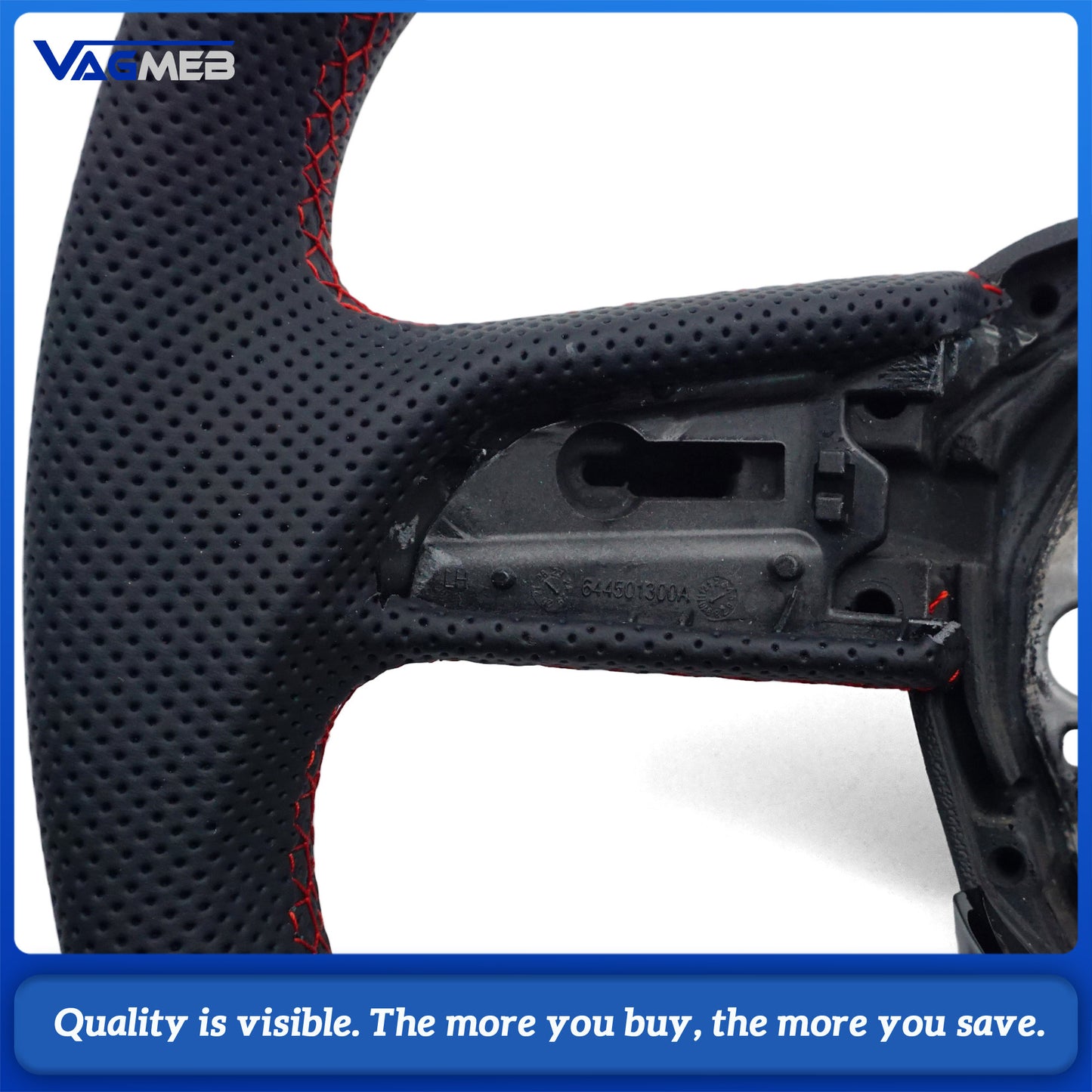 Suitable for Audi Q3 F3 all black perforated leather sports steering wheel, Car Accessories