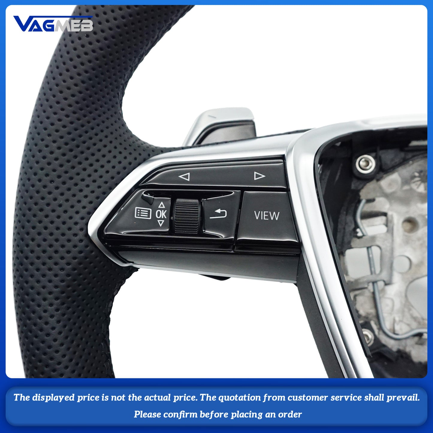 For Audi A6 C8 Full Alcantara Leather Multifunction Steering Wheel With Key Button Assembly