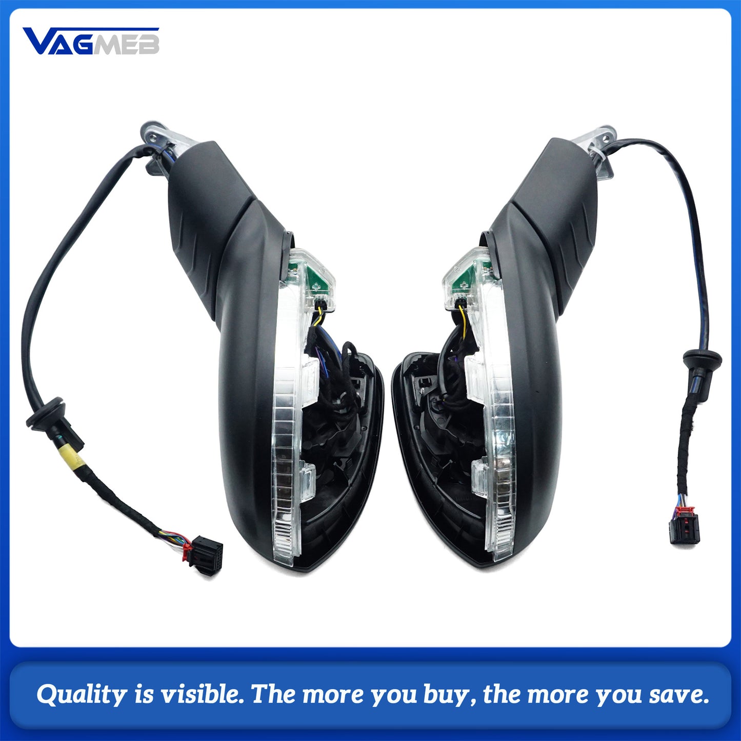 For VW Passat B8 Side Mirror Rear View Electric Folding Mirror UPGRADE KIT(VW Logo Puddle Light with Memory Feature)