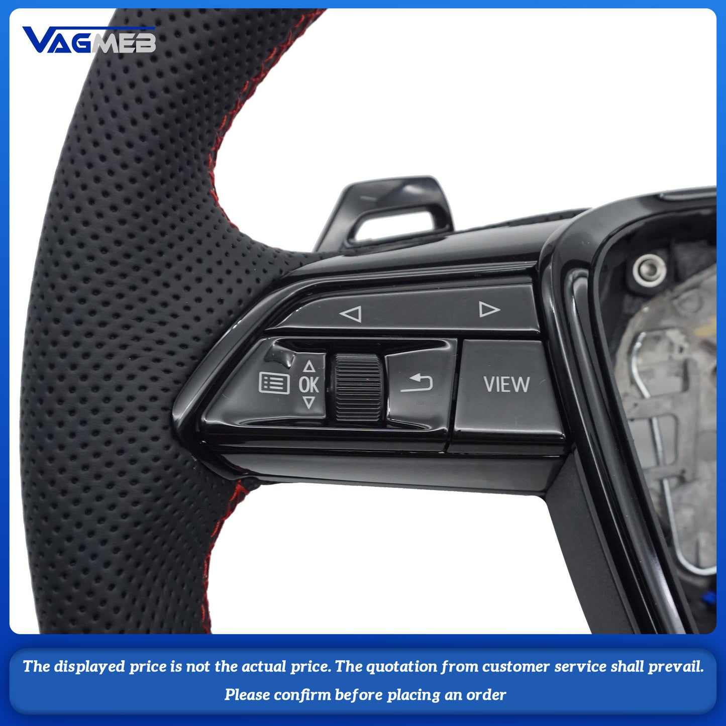 For Audi A6 C8 S RS leather sports flat bottomed  With heating function steering wheel with buttons and paddles