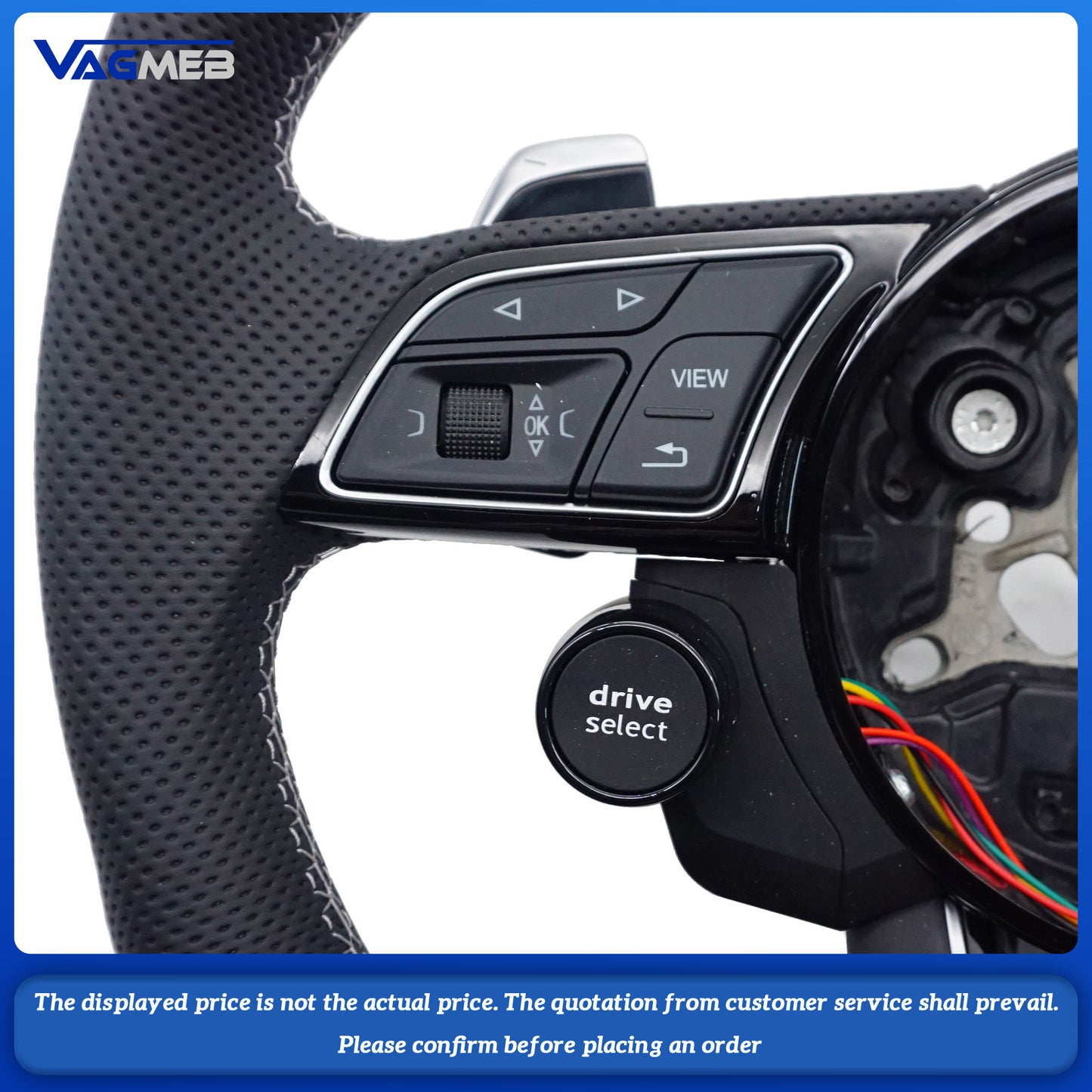 Car Steering Wheel Custom Made Leather For Audi A3 8V Flat Bottomed Steering Wheel Car Interior Accessories