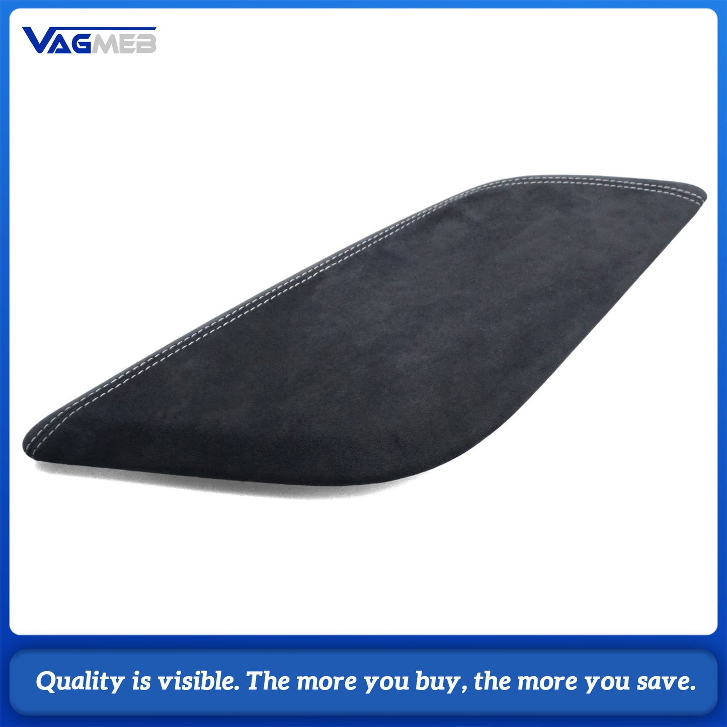 For Audi A6 C7 Interior Side Trim Panel, Alcantara Suede White Stitching, OEM Fit