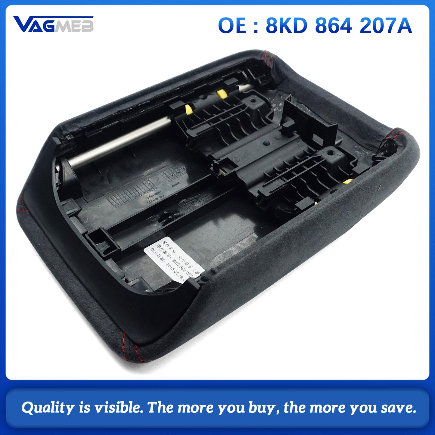 For Audi A4 B8 2009-2016 Make of Alcantara Wrap Car Interior Armrest Storage Box Cover Panel Trim Tuning Accessories 8KD 864 207 A