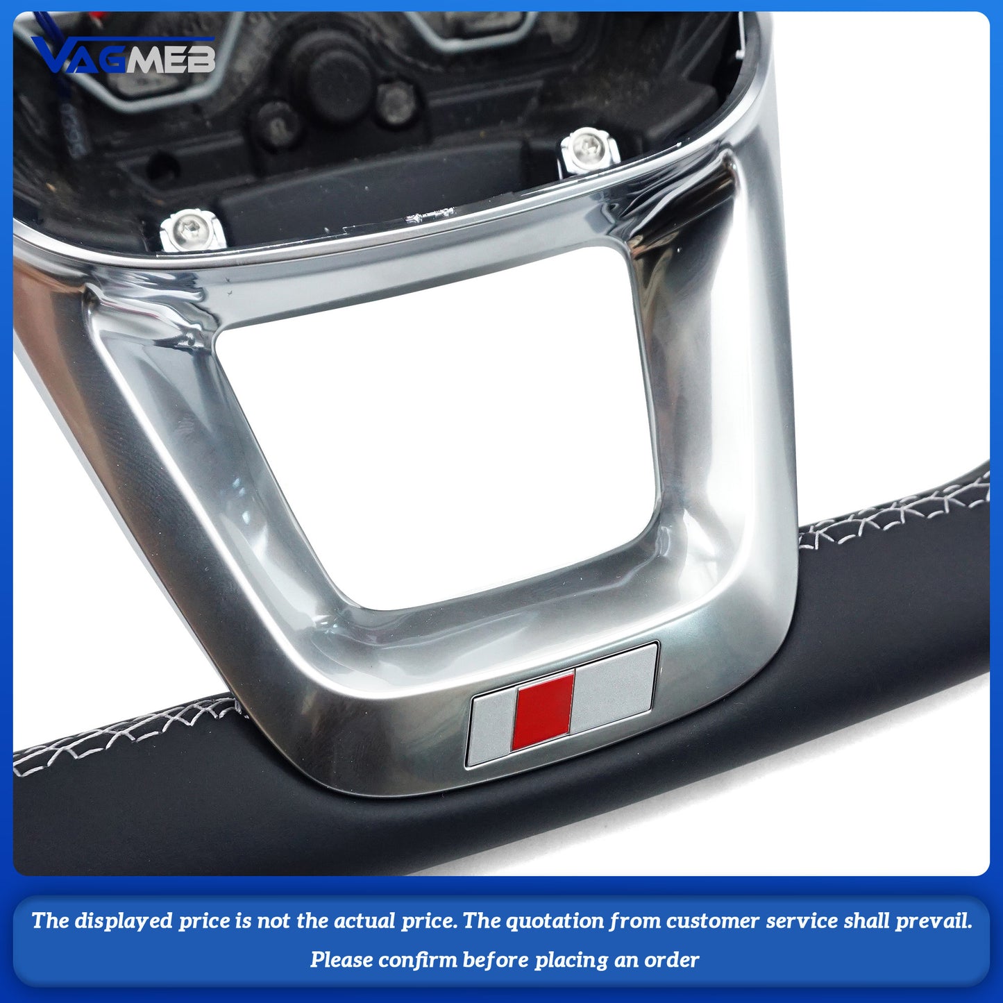 For Audi S RS Sline logo Q3  custom Leather semi-perforated steering wheel with heating