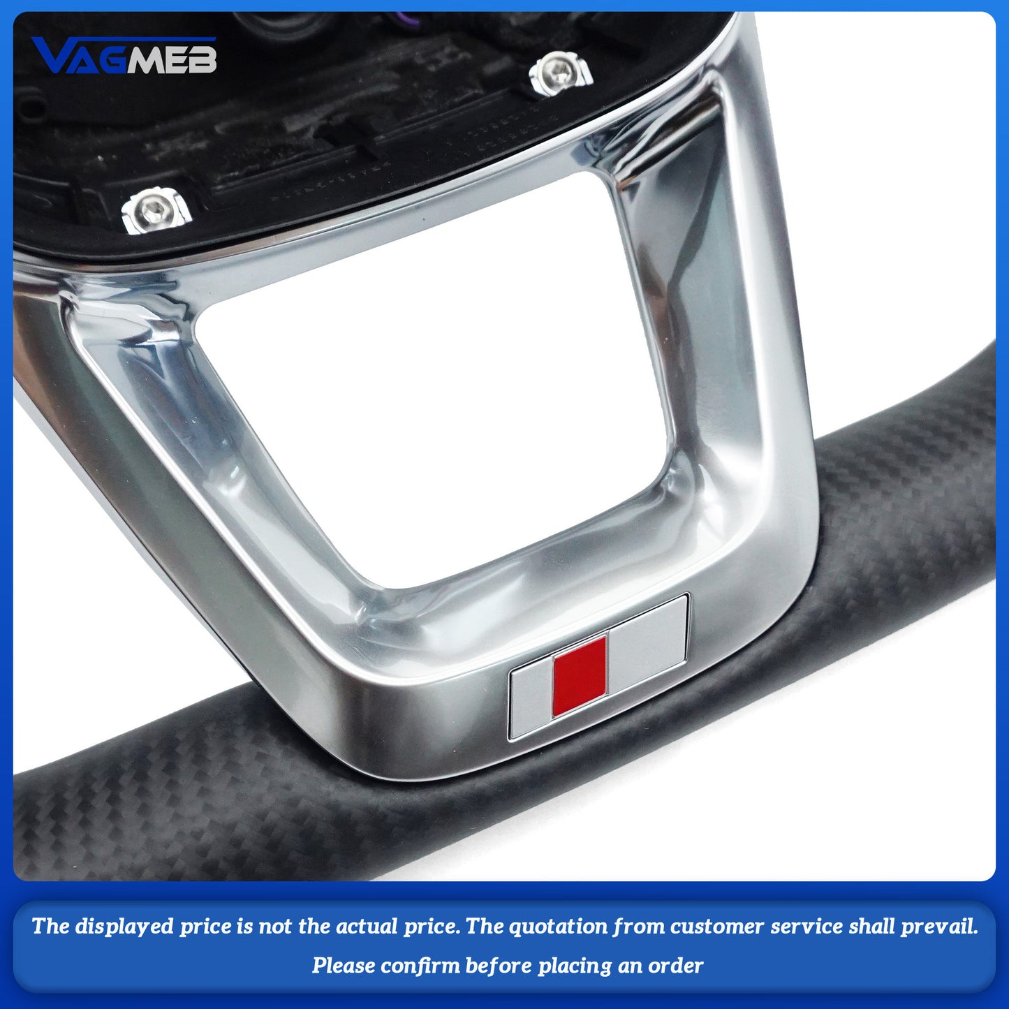 Matte carbon fiber red stitching sports flat bottomed steering wheel with heating belt paddles For Audi Q5 FY