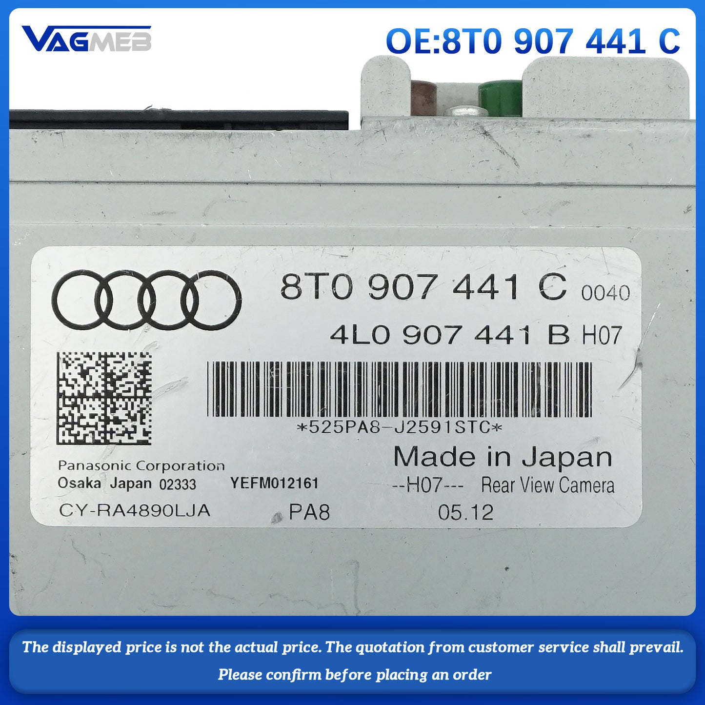 For Audi 2015 A4B8 Auant grip camera with wiring harness + trackbox