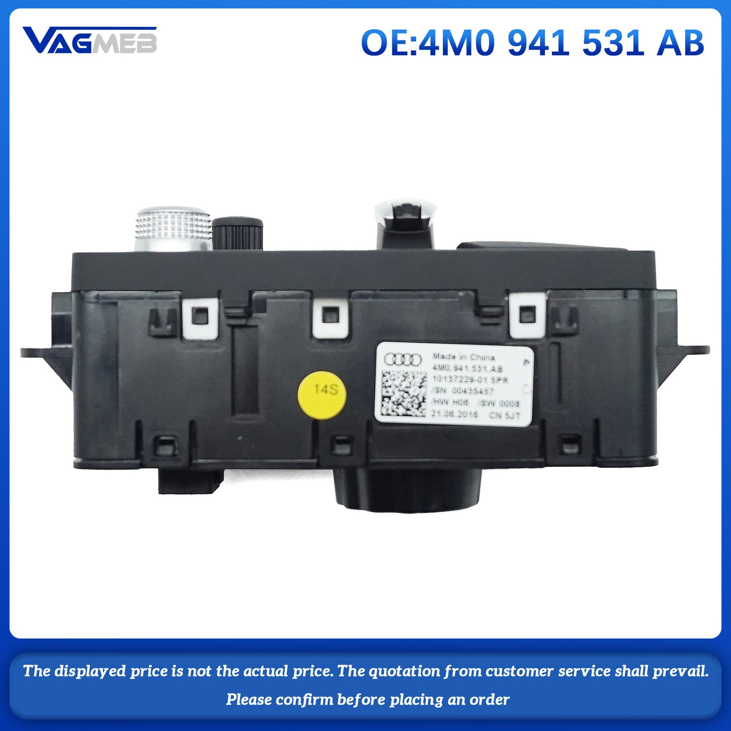 For Audi A4L C8 Q7 A5 Q5FY Headlamp Switch Control Unit  Headlight Switch 2024 Hot Sale Brand. New And High Quality  4M0 941 531AB