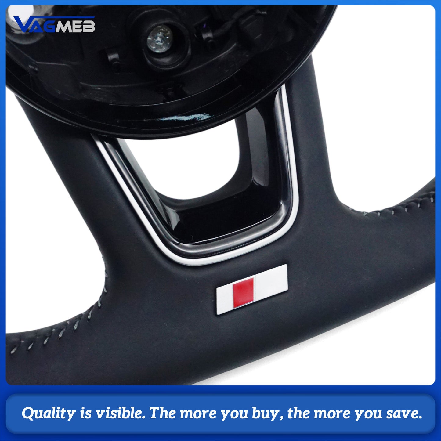 Multi functional perforated leather flat bottomed sports steering wheel with heating, For Audi A38V
