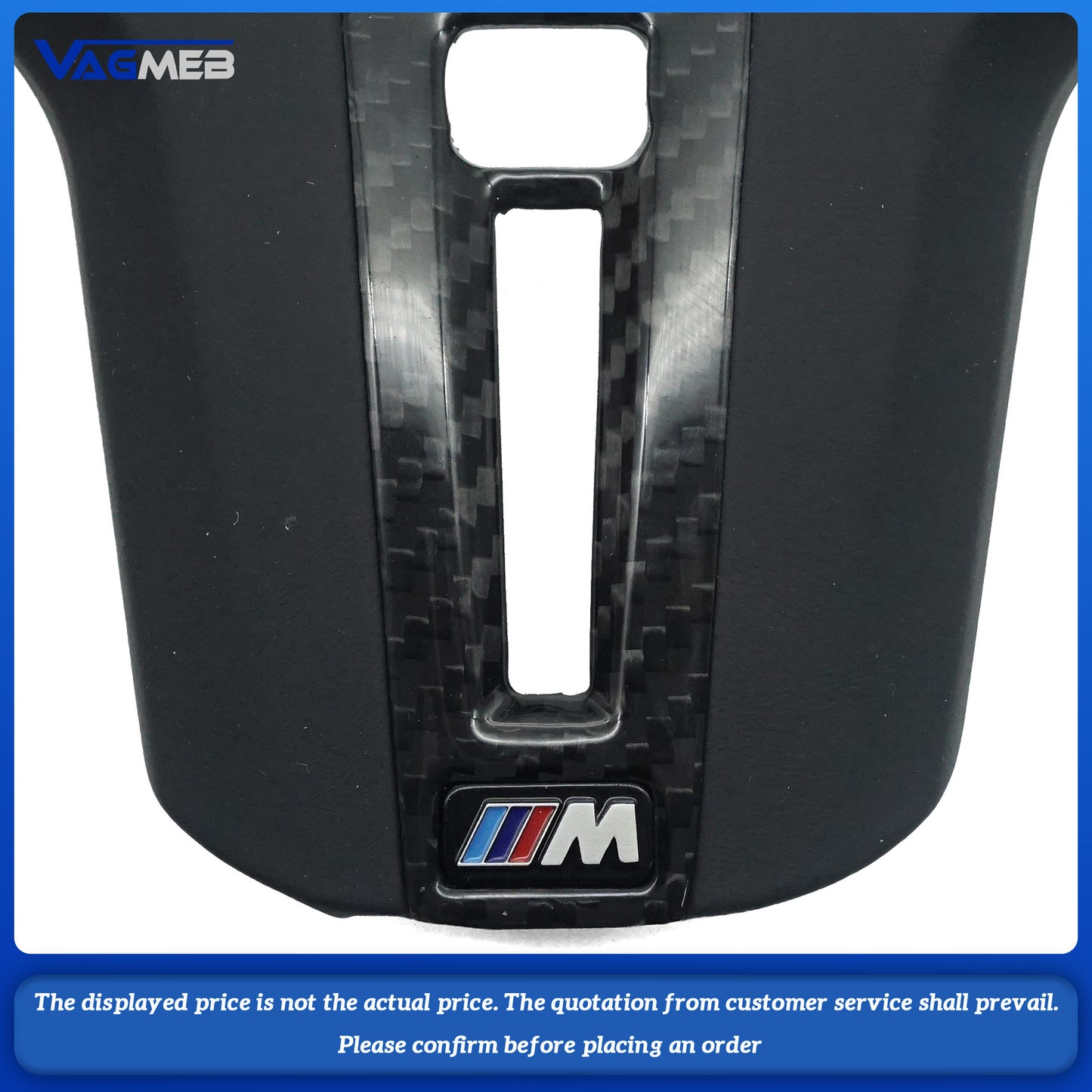 Carbon Fiber Car Steering Wheel Panel Decoration Cover Trim Frame For BMW M5