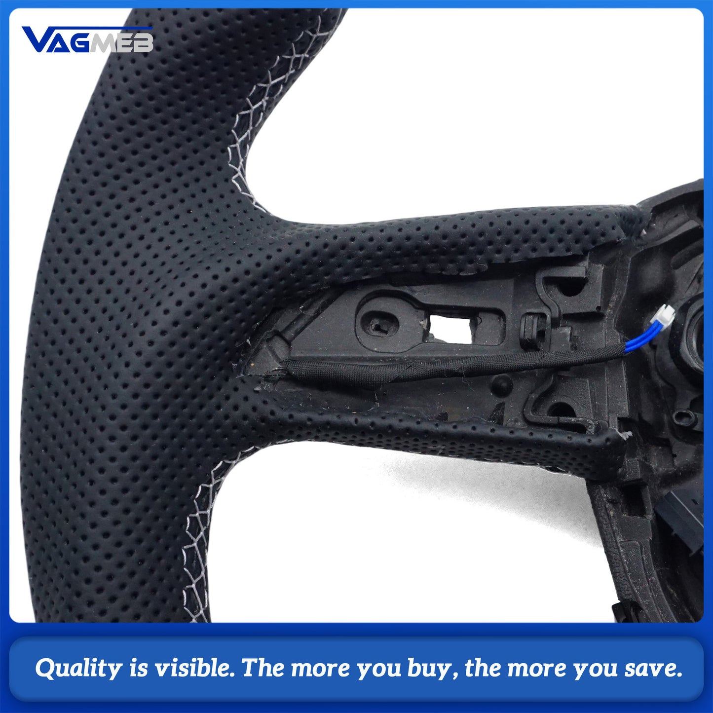 A Perforated leather Sports steering wheel for Audi Q5 FY Q7 4M Q8 S RS LOGO multifunctional steering wheel With Heated