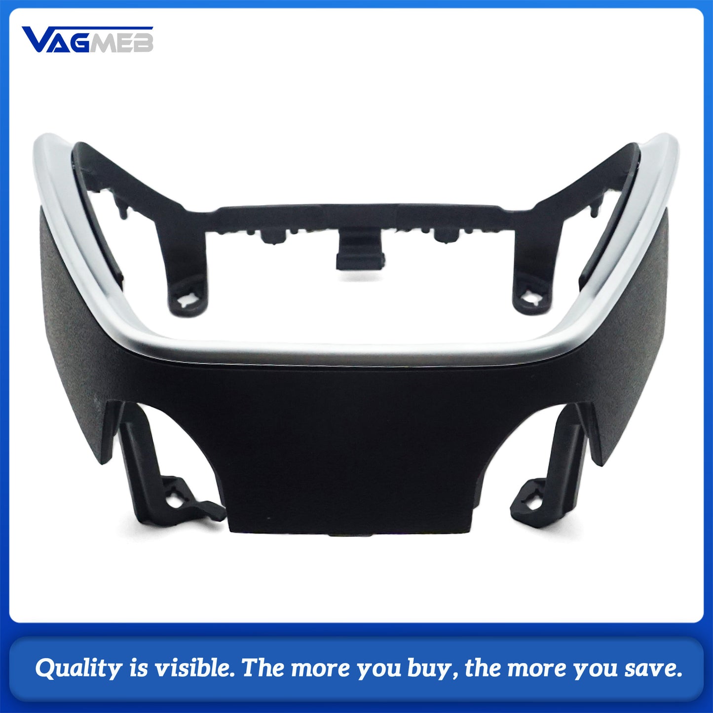 For Audi A6 C8 Airbag Base Trim with Silver Accent, Direct Fit Interior Upgrade