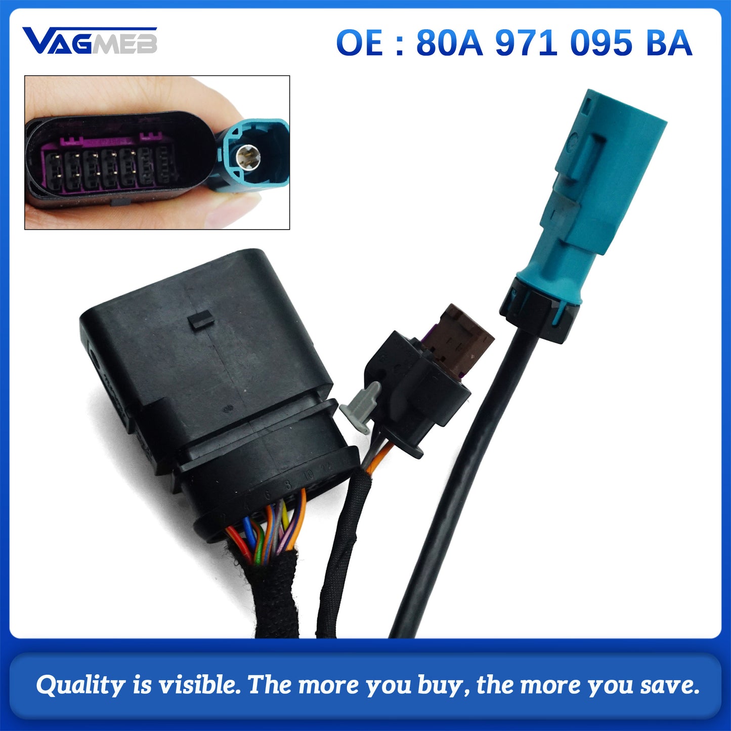 FOR Audi Q5 FY 2022 6 Sensor cable harness Front Bumper Wiring Set 80A971095BA 80A 971 095 BA