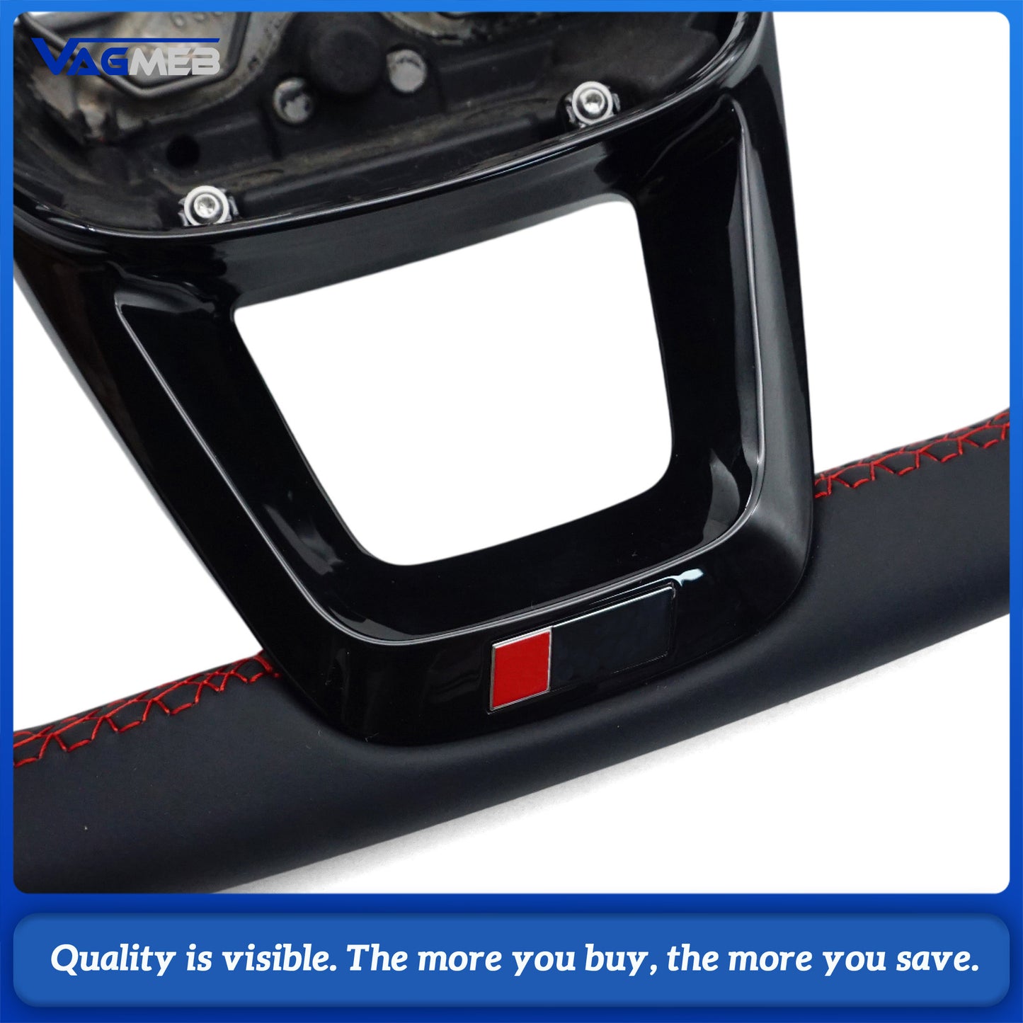 Suitable for Audi Q3 F3 all black perforated leather sports steering wheel, Car Accessories
