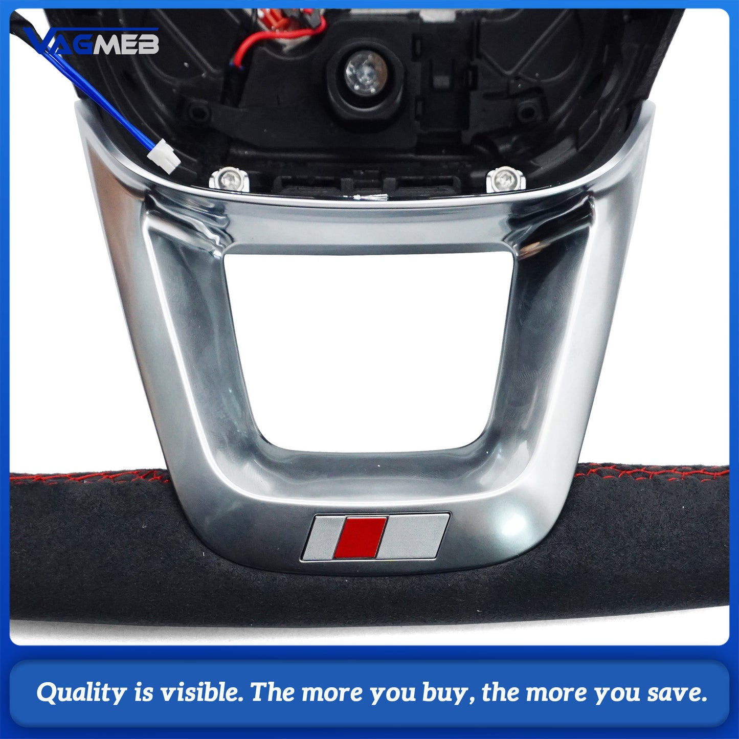 Alcantara leather flat bottomed sports steering wheel with heating For Audi Q5 FY Q7 4M Q8, Car Accessories