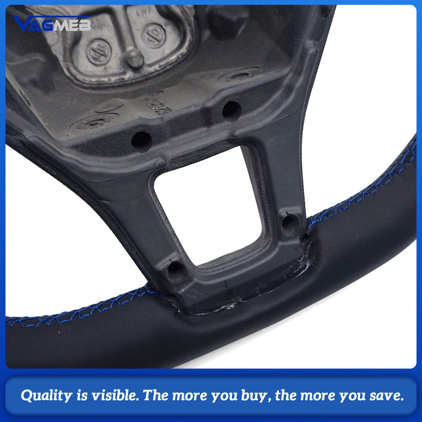 Leather perforated flat bottomed power steering wheel for VW Golf 7 MK7  Car Accessories