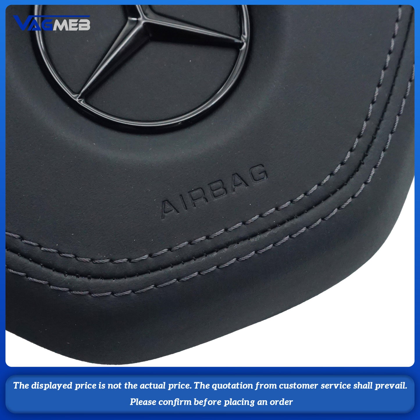 Steering wheel airbag cover multifunction steering wheel For Mercedes-Benz W212 Dyed black thread