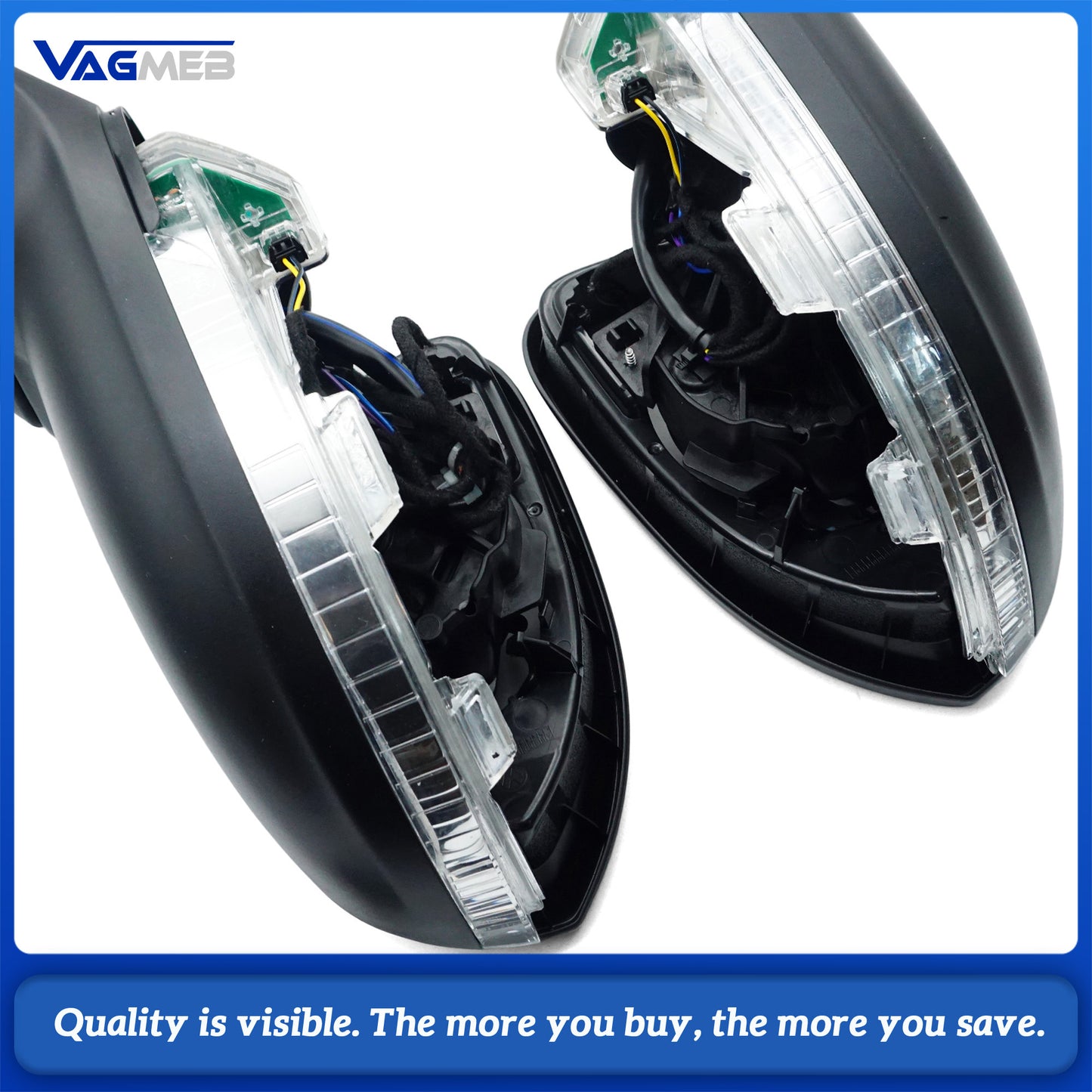 For VW Passat B8 Side Mirror Rear View Electric Folding Mirror UPGRADE KIT(VW Logo Puddle Light with Memory Feature)