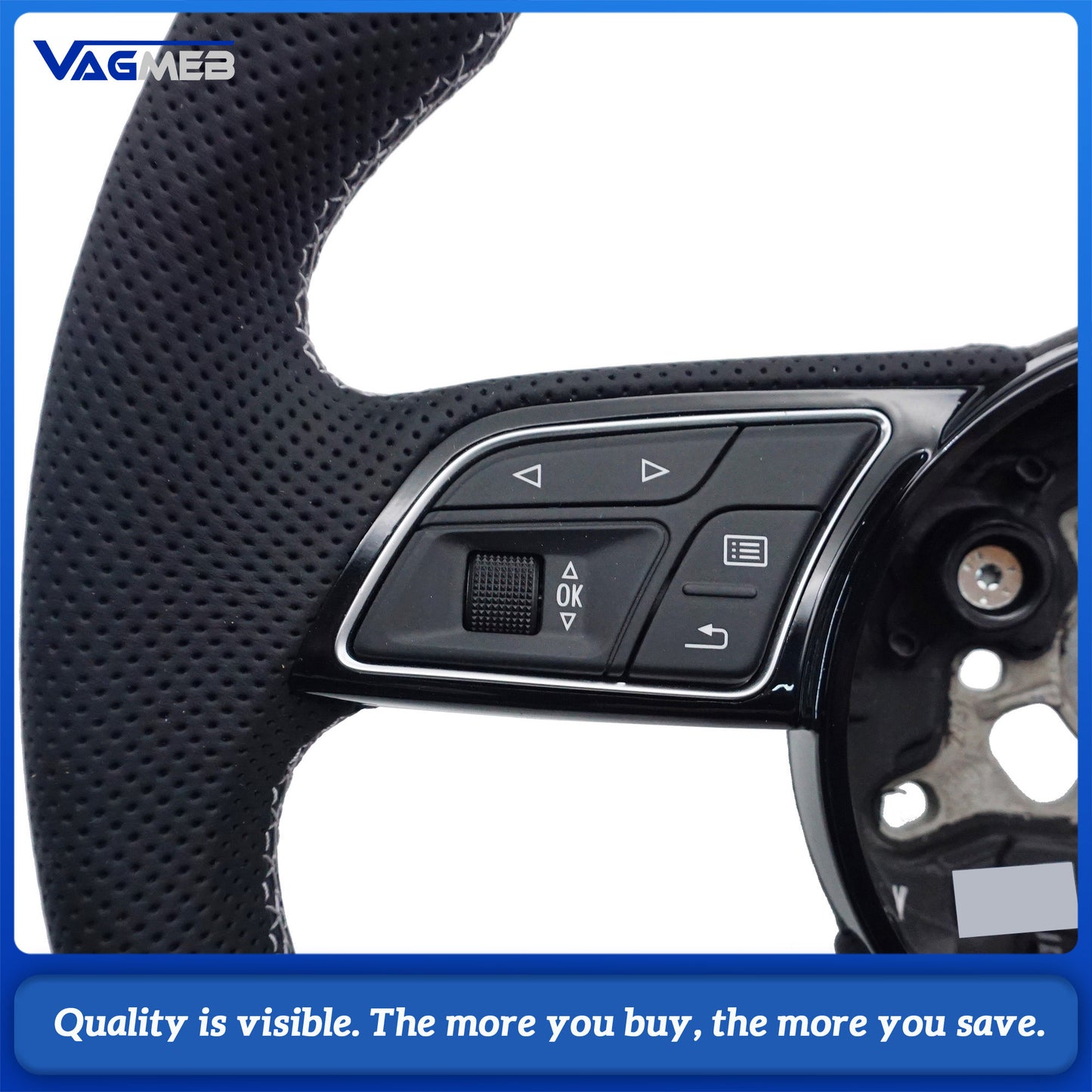 New Products Perforated Leather Steering Wheel For Audi A4 B9