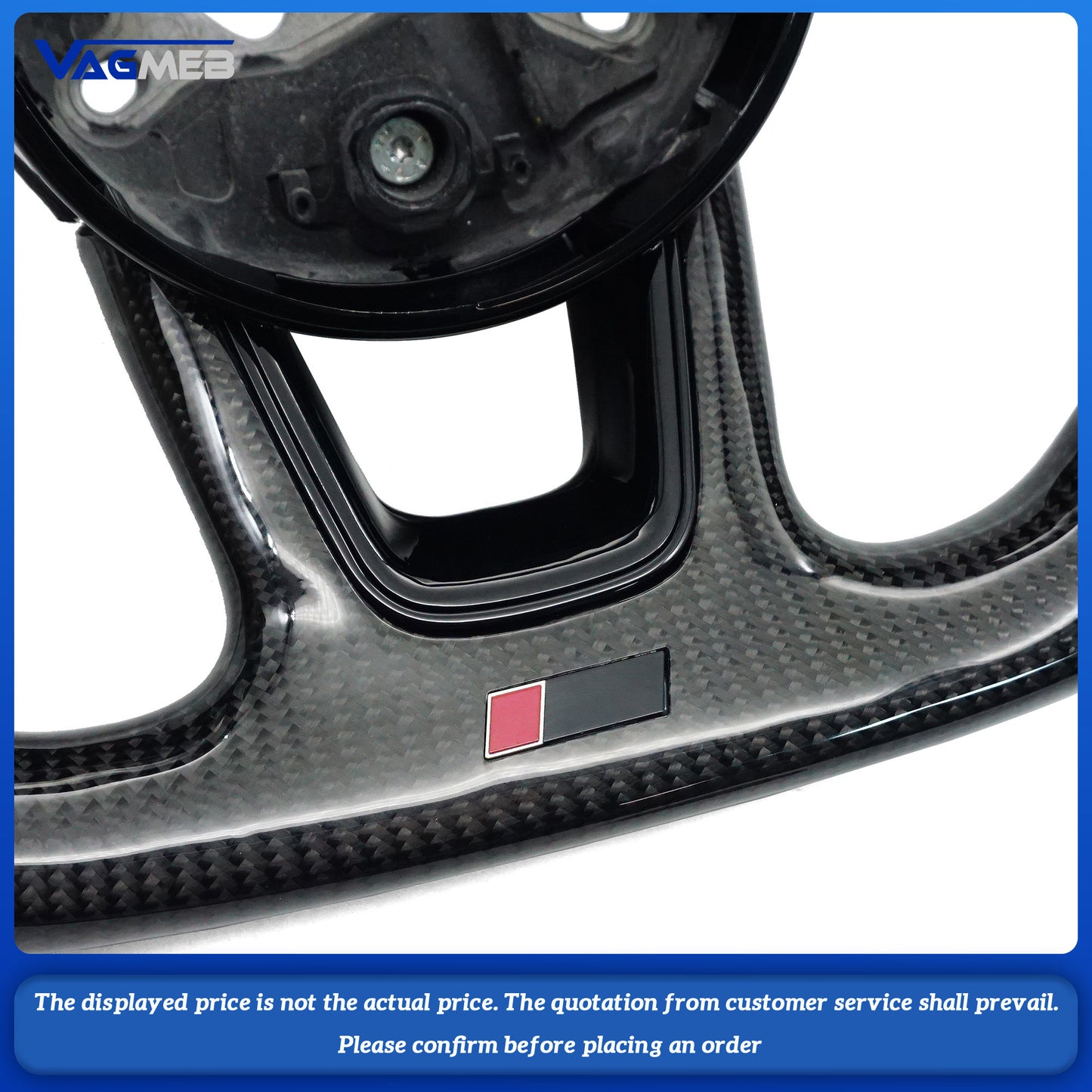 Leather perforated carbon fiber sports Light gray line Light gray backstroke mark steering wheel for Audi RS3 RS4 RS5 A3 A4 B9 A5 S3 S4 S5