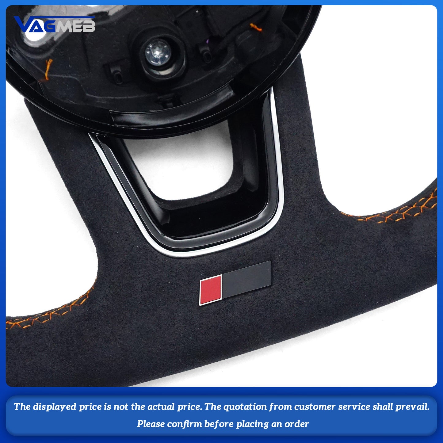 For Audi A3 A4 A5 S3 S4 S5 B9 Orange line with an orange arrow pointing forward Steering Wheel With Key Button Frame Assembly